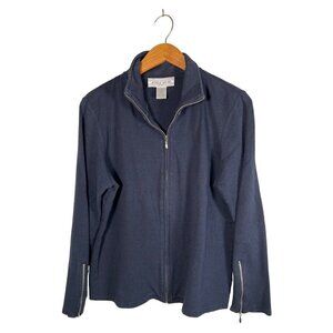 Jones Wear Sport Navy Size M Women's Zipper 95% Cotton 5% Spandex Jacket